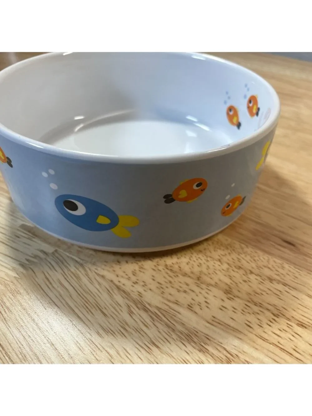 Whisker City Ceramic Cat Feeding Bowl Water Dish Kitty Fish Cute Colorful Blue